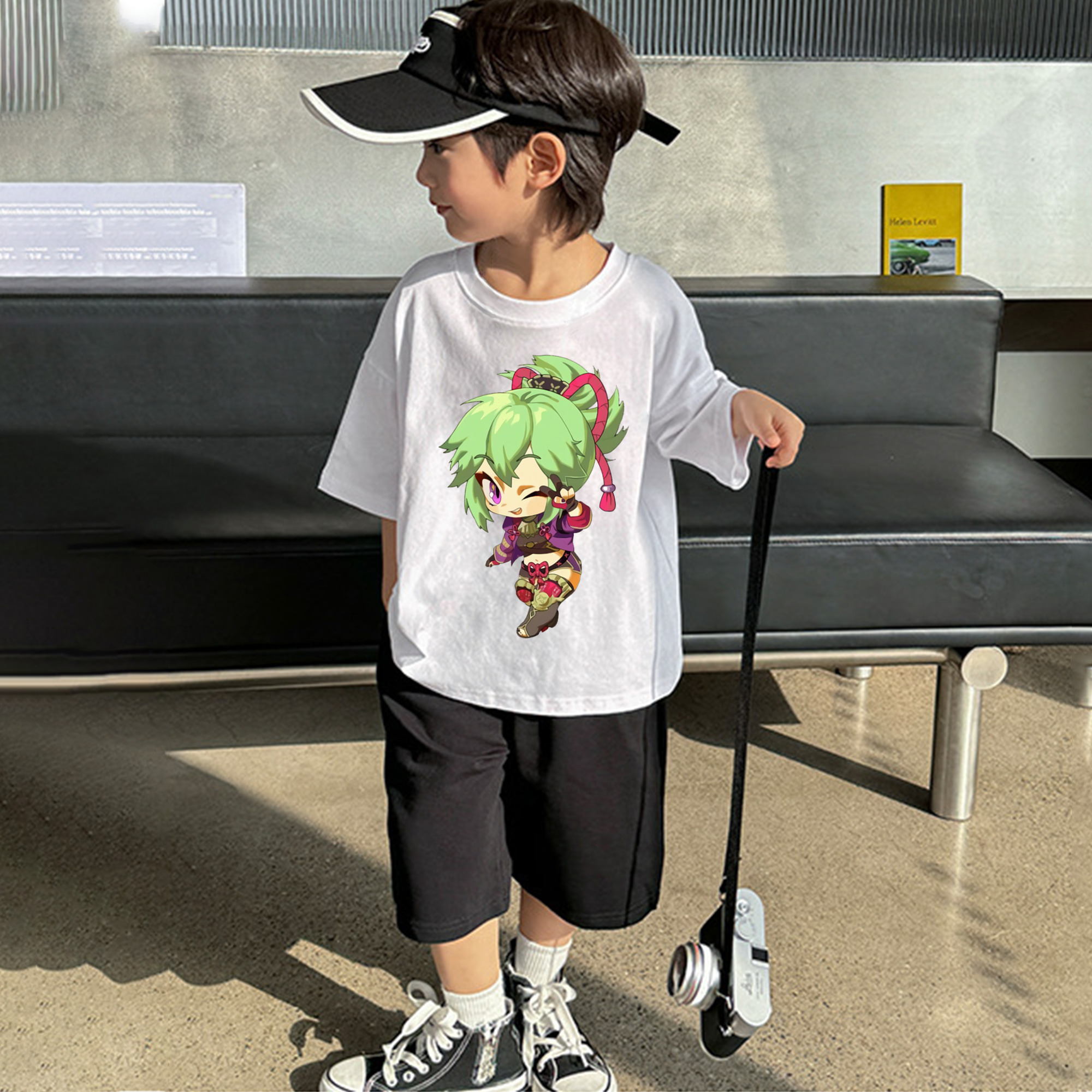 げんし神  久岐忍 くき しのぶ genshin Kuki Shinobu 綿100％キッズTシャツ（フロントプリント）