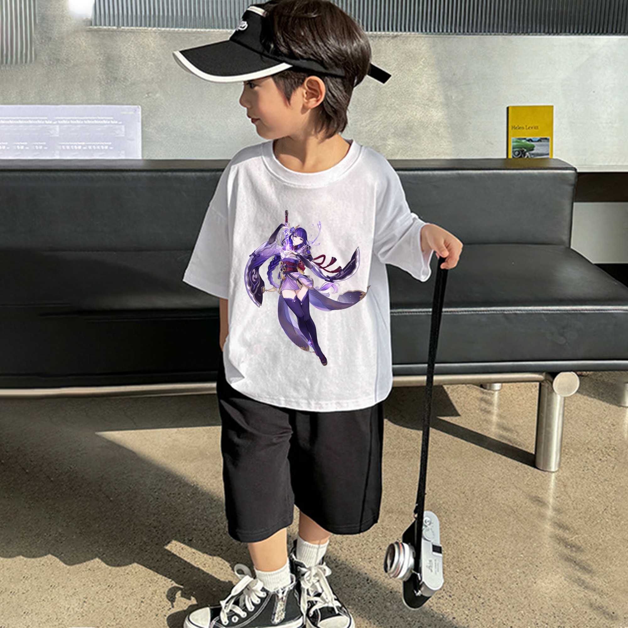 げんし神 雷電将軍 らいでんしょうぐん genshin Raiden Shogun 綿100％キッズTシャツ（フロントプリント）