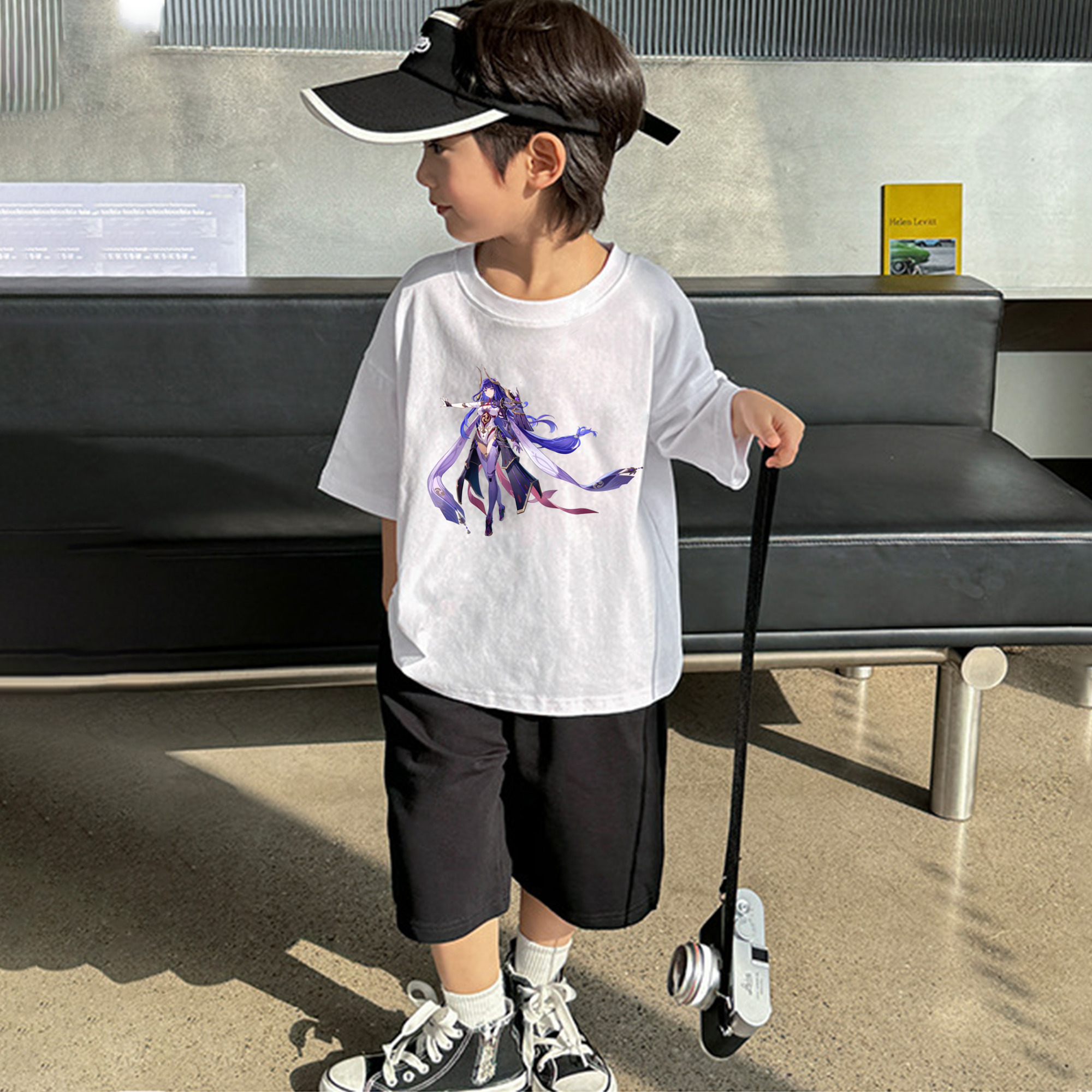 げんし神 雷電将軍 らいでんしょうぐん genshin Raiden Shogun 綿100％キッズTシャツ（フロントプリント）