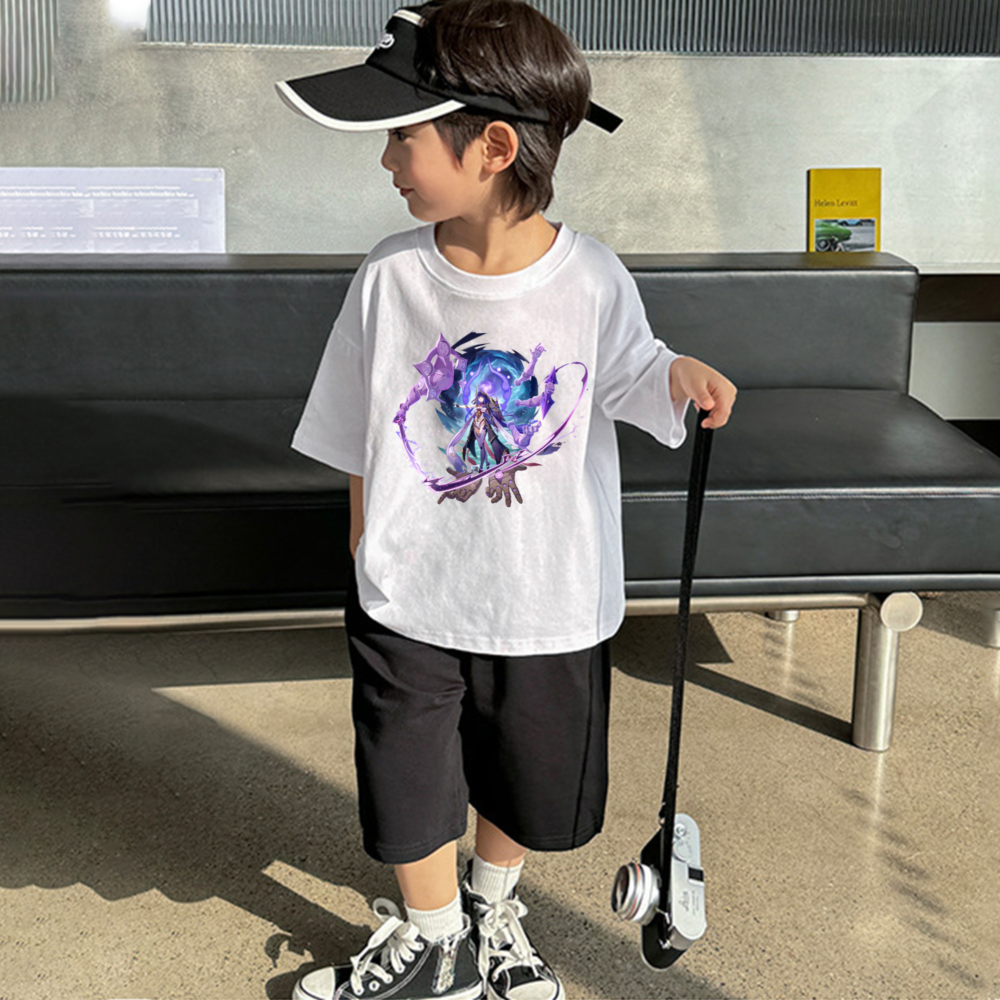 げんし神 雷電将軍 らいでんしょうぐん genshin Raiden Shogun 綿100％キッズTシャツ（フロントプリント）