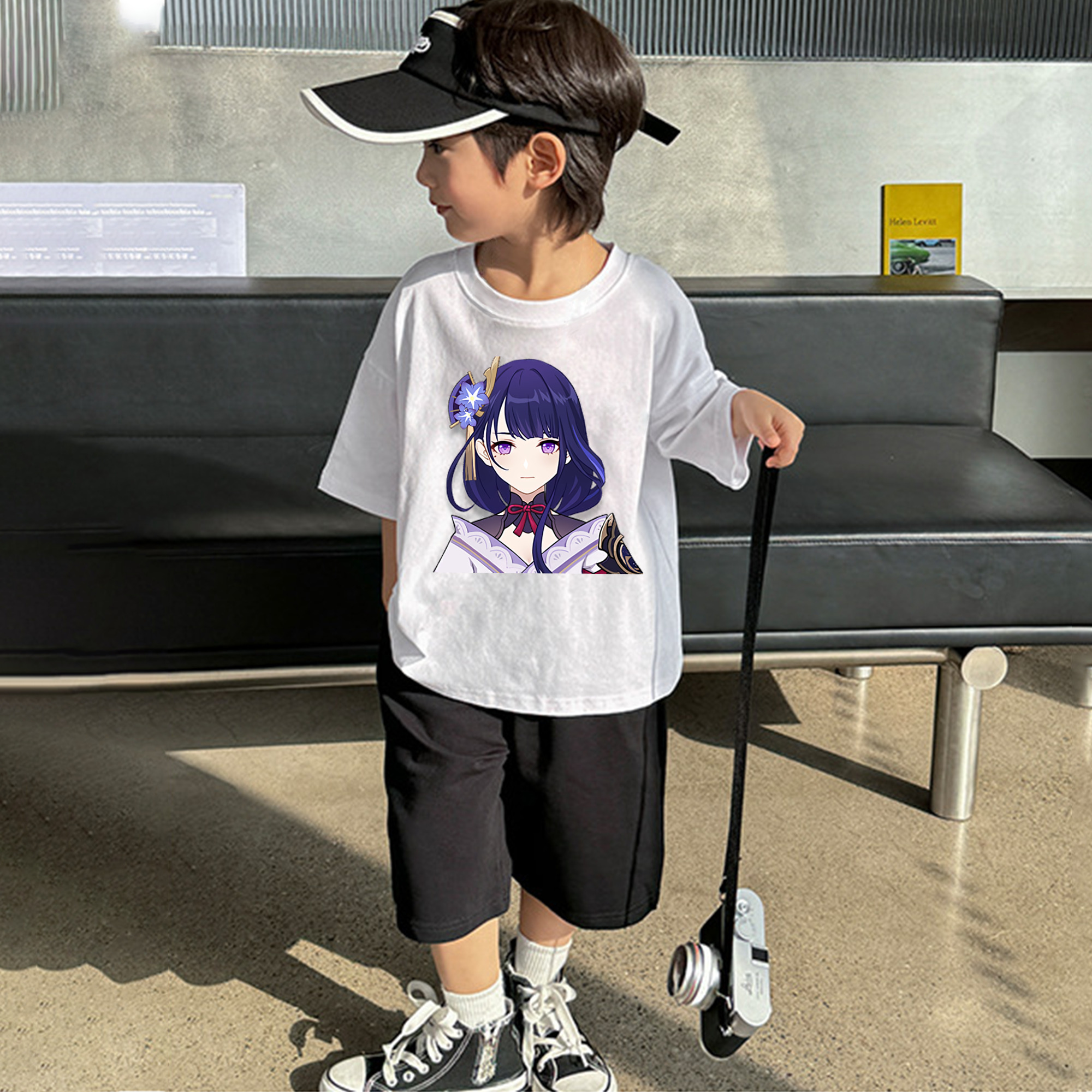 げんし神 雷電将軍 らいでんしょうぐん genshin Raiden Shogun 綿100％キッズTシャツ（フロントプリント）