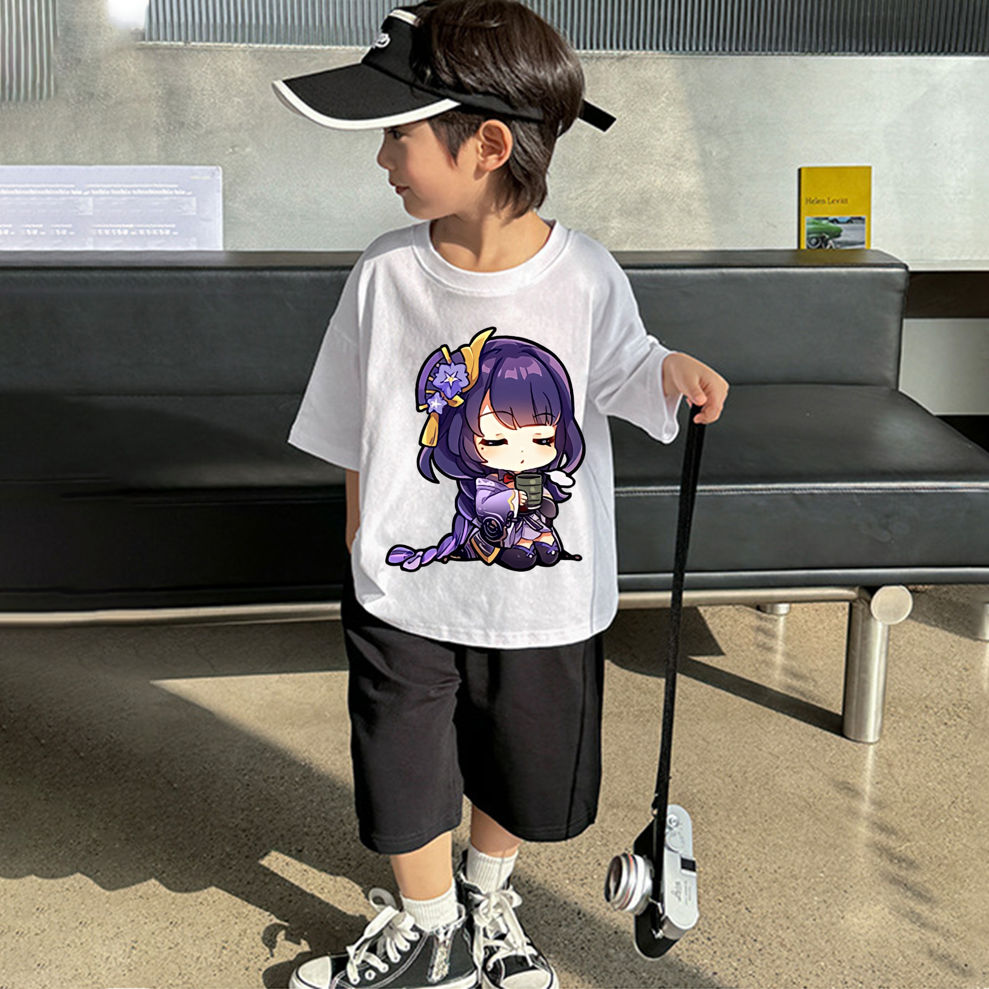 げんし神 雷電将軍 らいでんしょうぐん genshin Raiden Shogun 綿100％キッズTシャツ（フロントプリント）