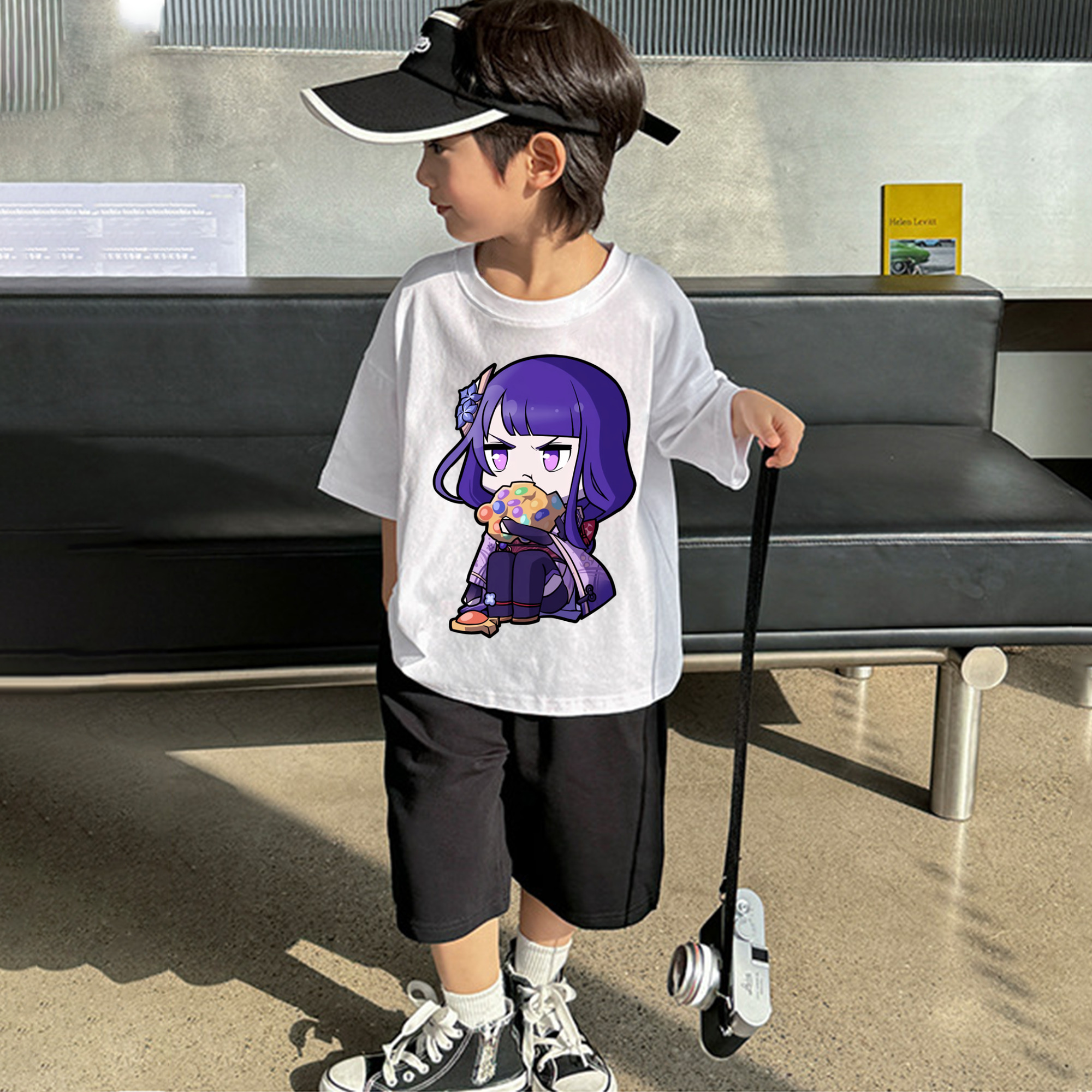 げんし神 雷電将軍 らいでんしょうぐん genshin Raiden Shogun 綿100％キッズTシャツ（フロントプリント）