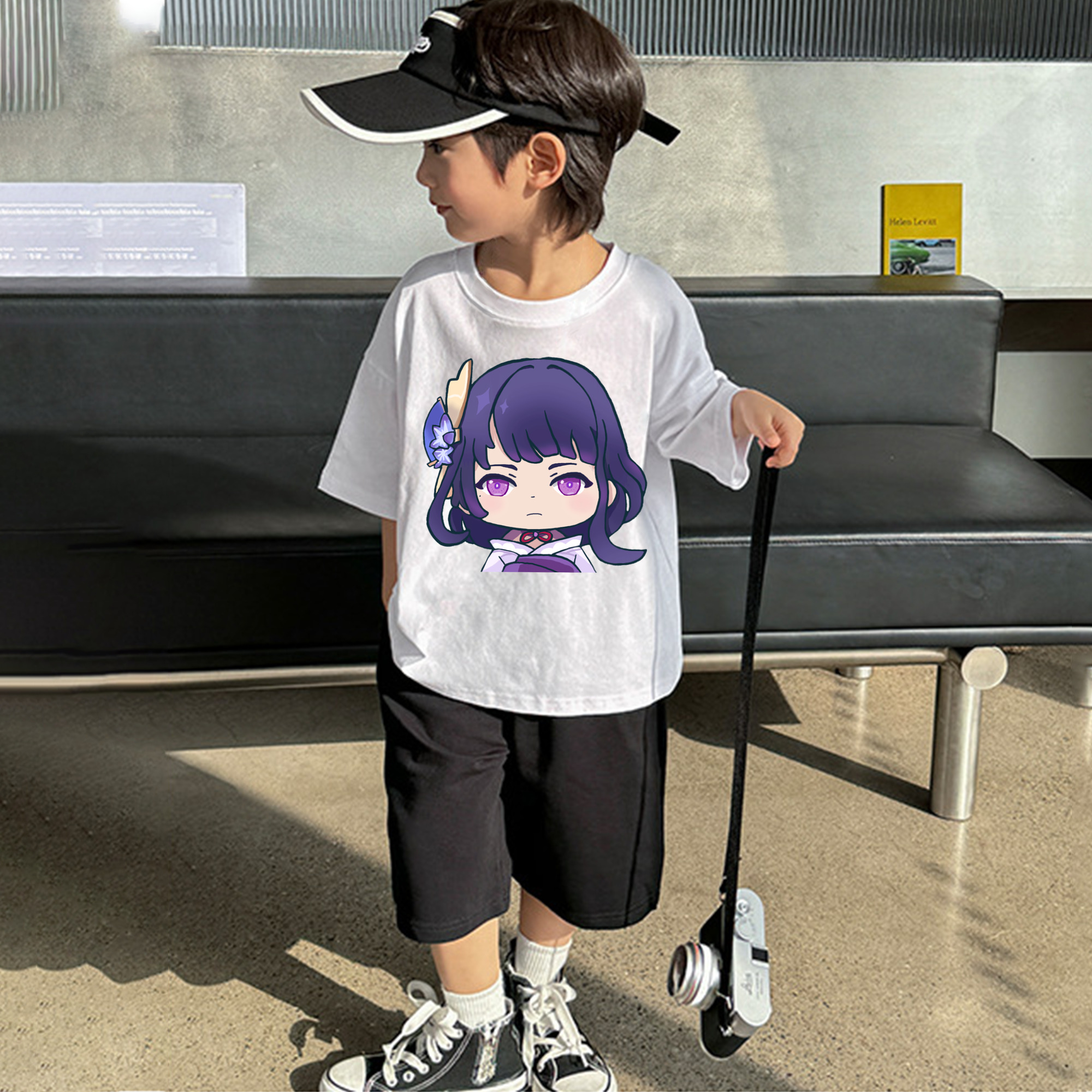 げんし神 雷電将軍 らいでんしょうぐん genshin Raiden Shogun 綿100％キッズTシャツ（フロントプリント）