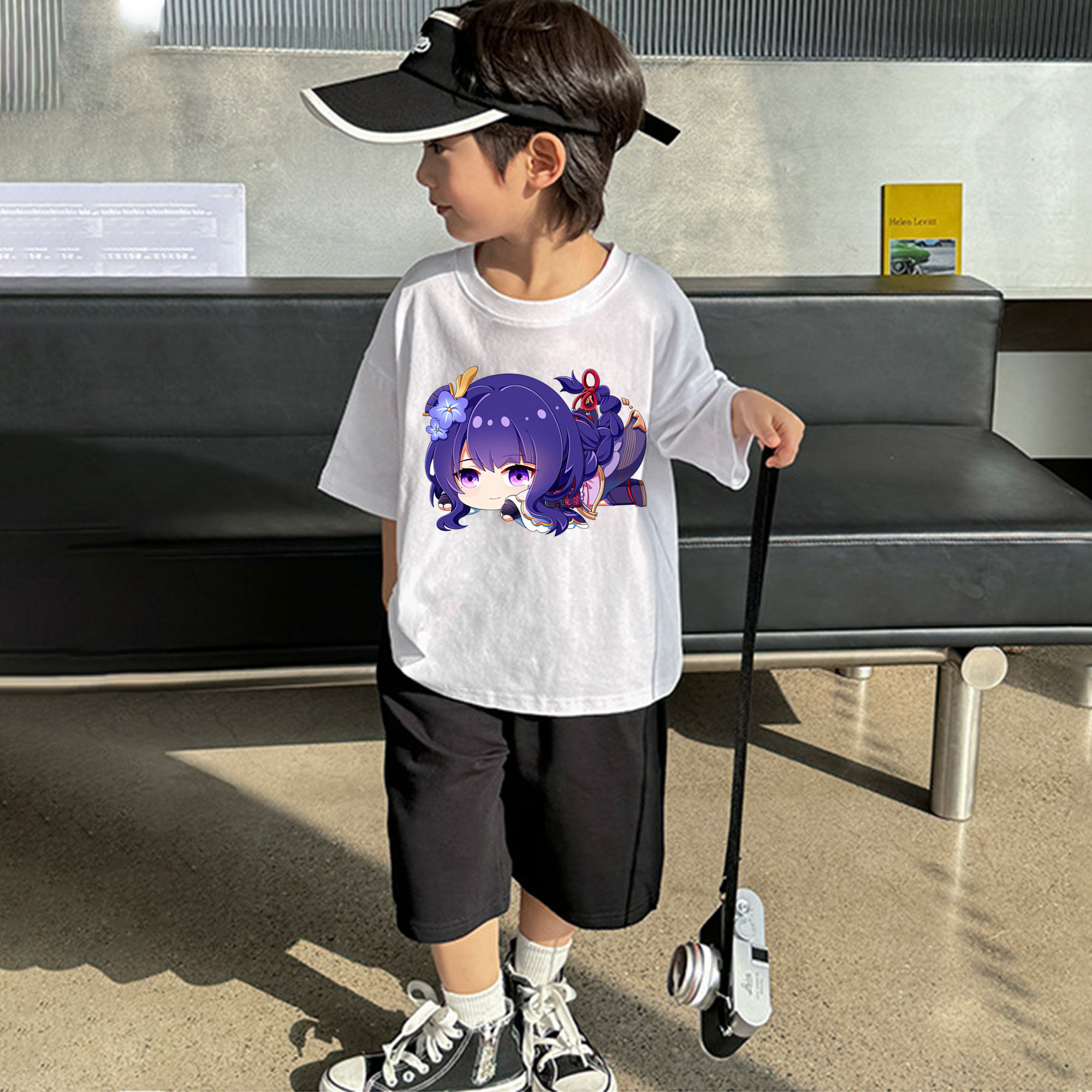 げんし神 雷電将軍 らいでんしょうぐん genshin Raiden Shogun 綿100％キッズTシャツ（フロントプリント）