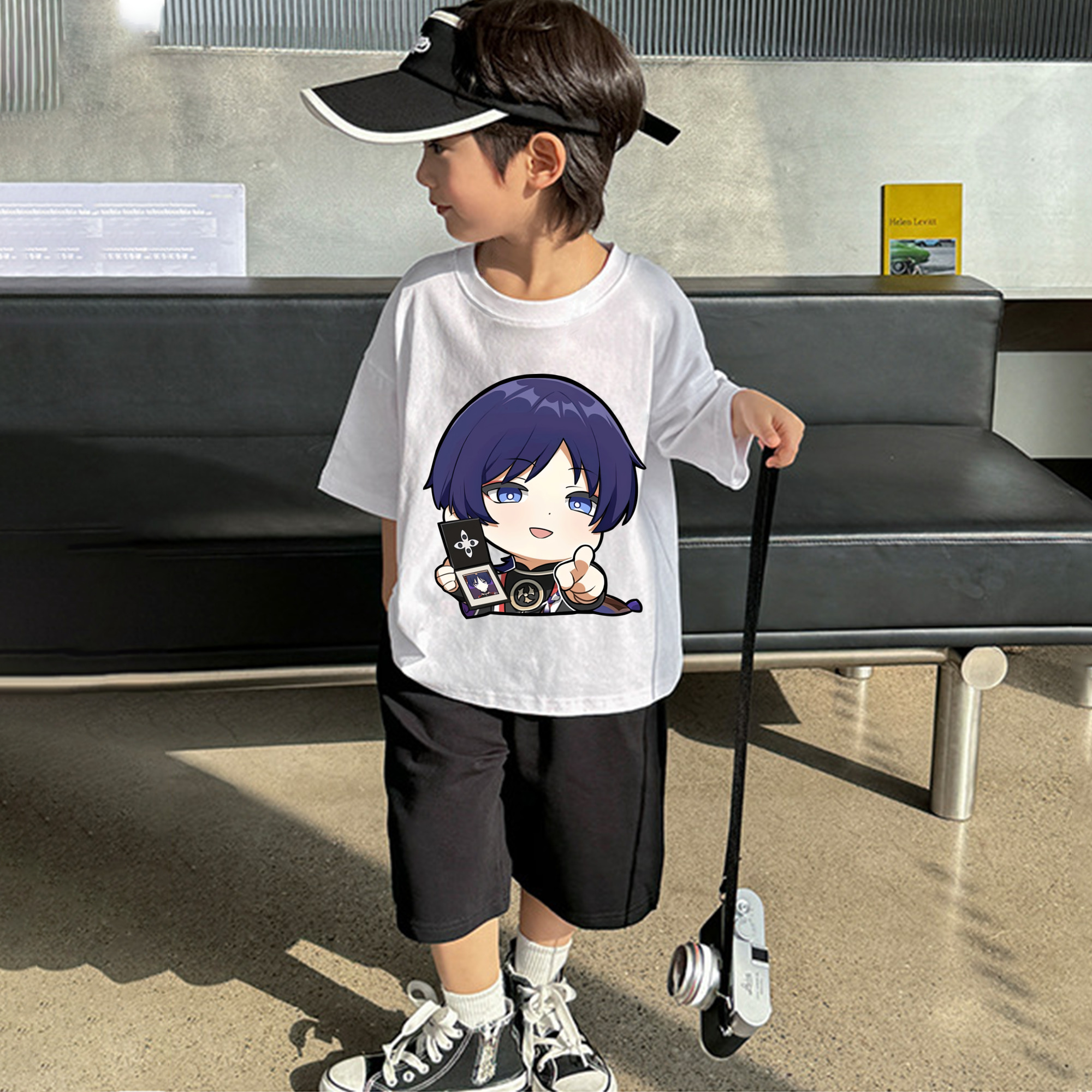 げんし神 さんペい genshin Sanpei 綿100％キッズTシャツ（フロントプリント）