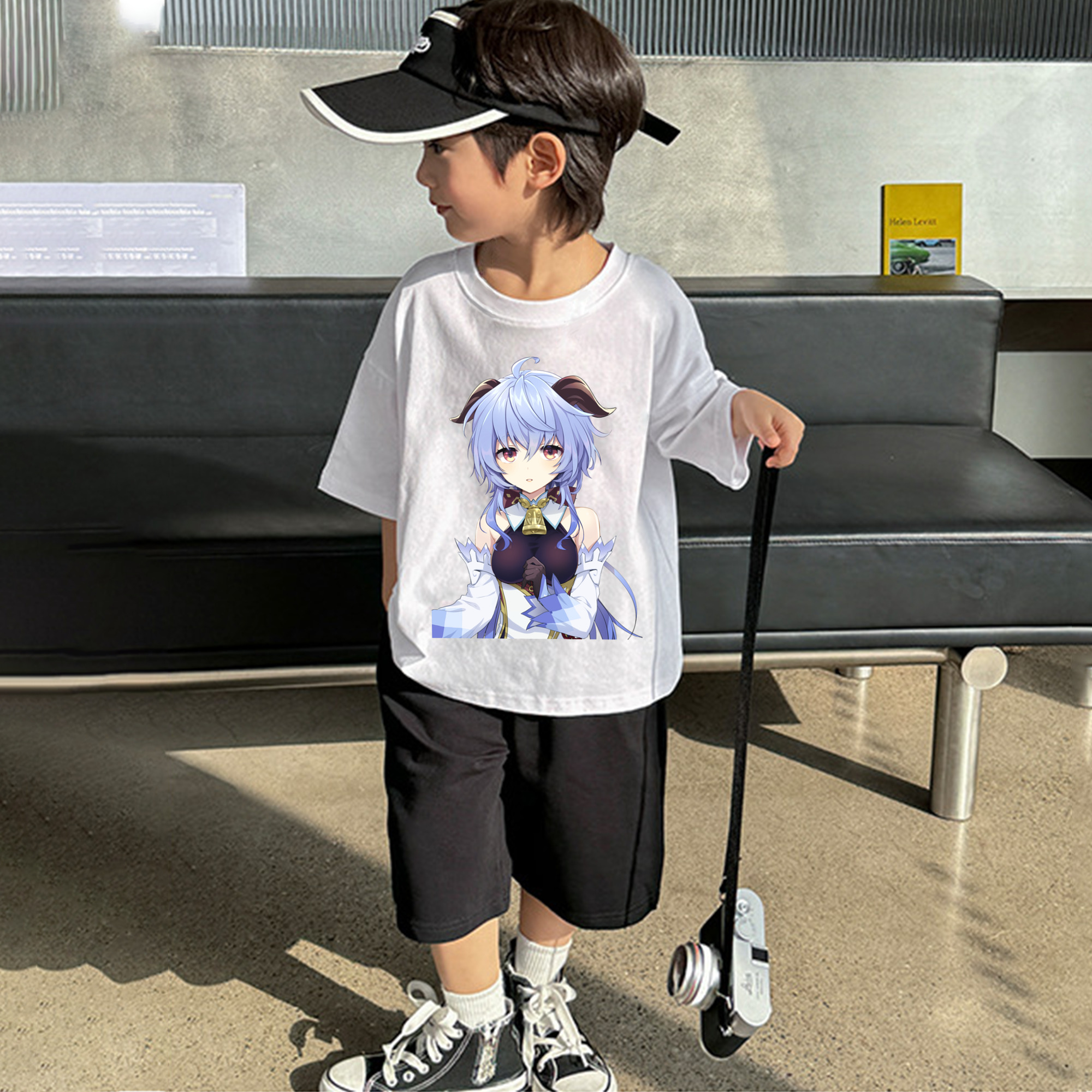 げんし神 甘雨 かんう genshin Ganyu 綿100％キッズTシャツ（フロントプリント）