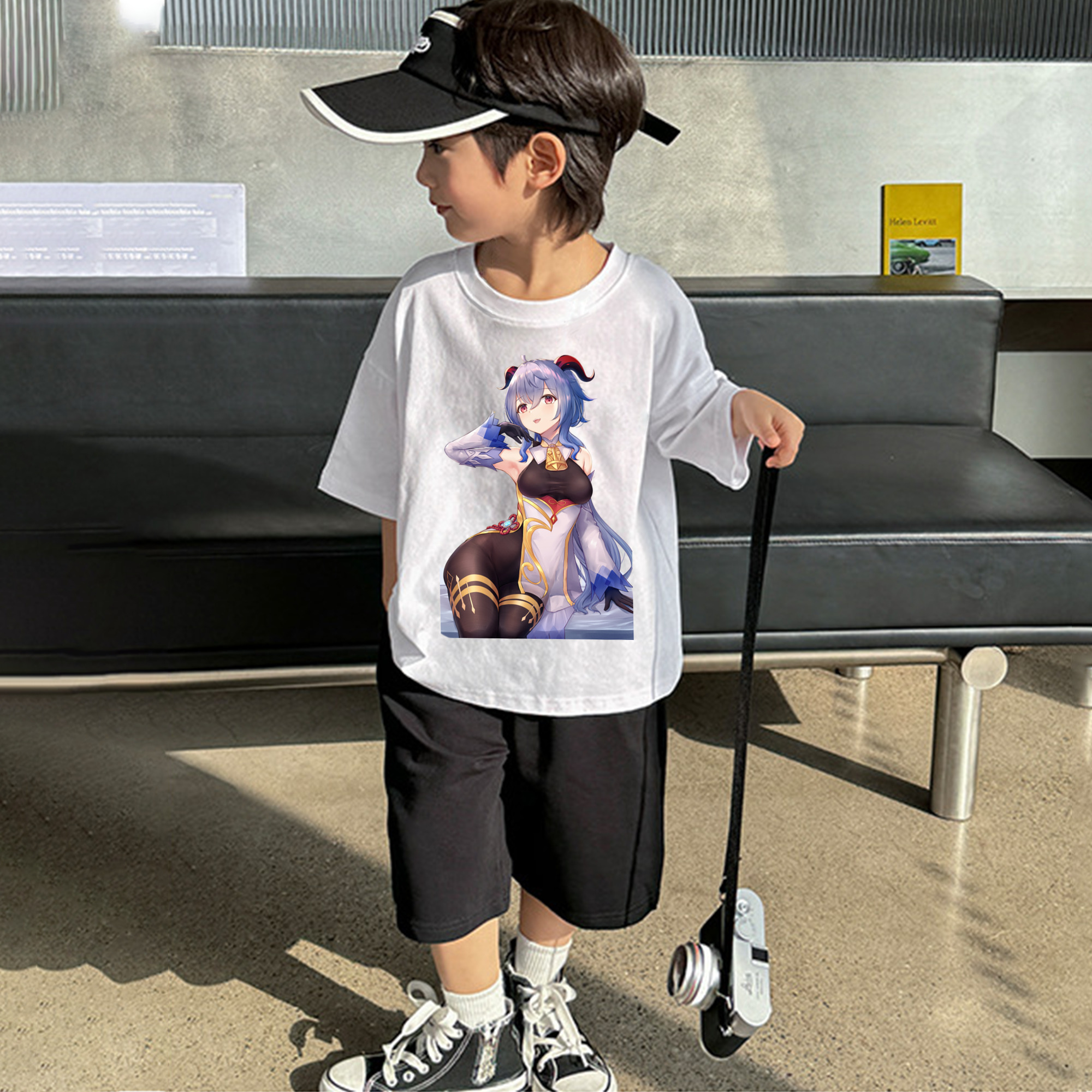 げんし神 甘雨 かんう genshin Ganyu 綿100％キッズTシャツ（フロントプリント）