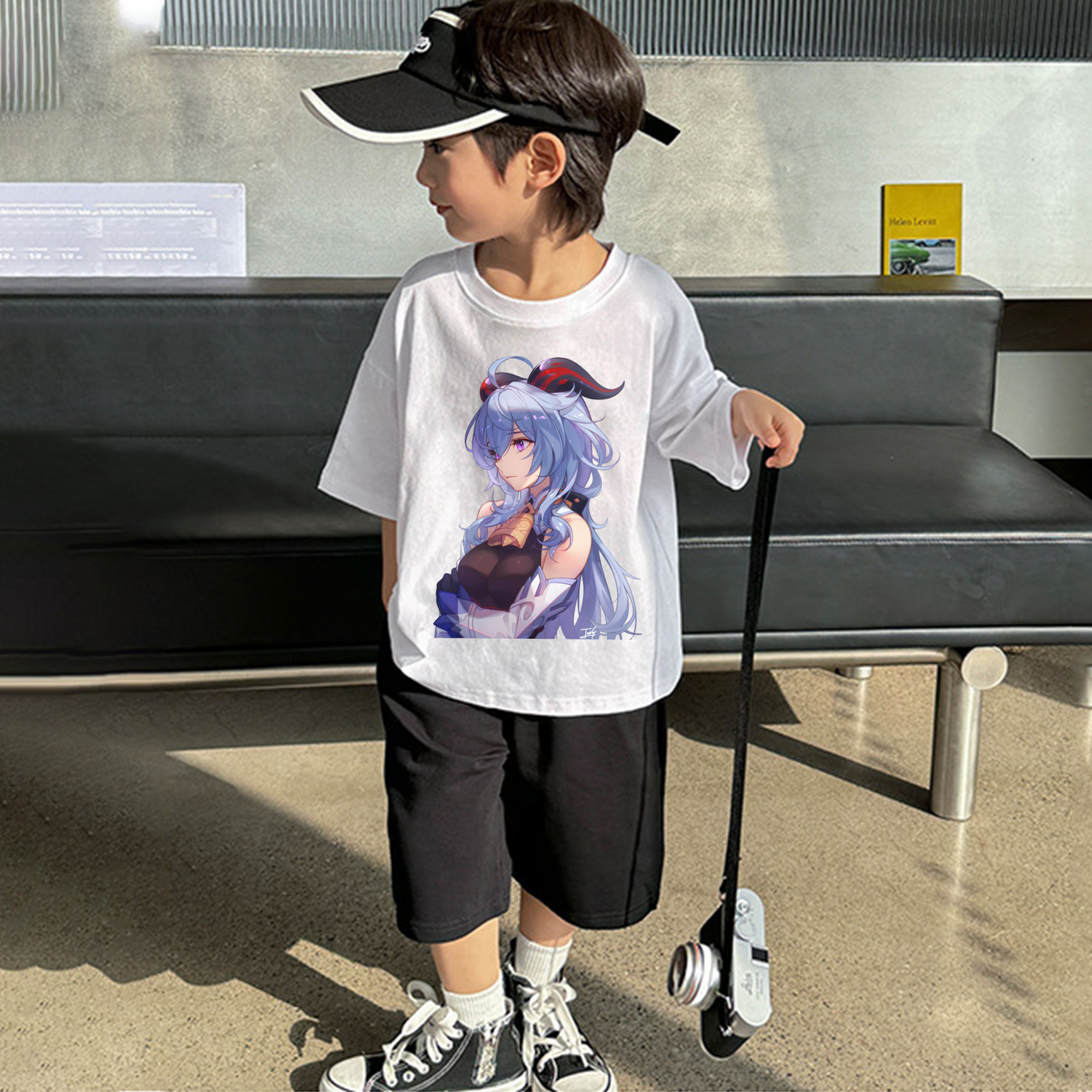 げんし神 甘雨 かんう genshin Ganyu 綿100％キッズTシャツ（フロントプリント）