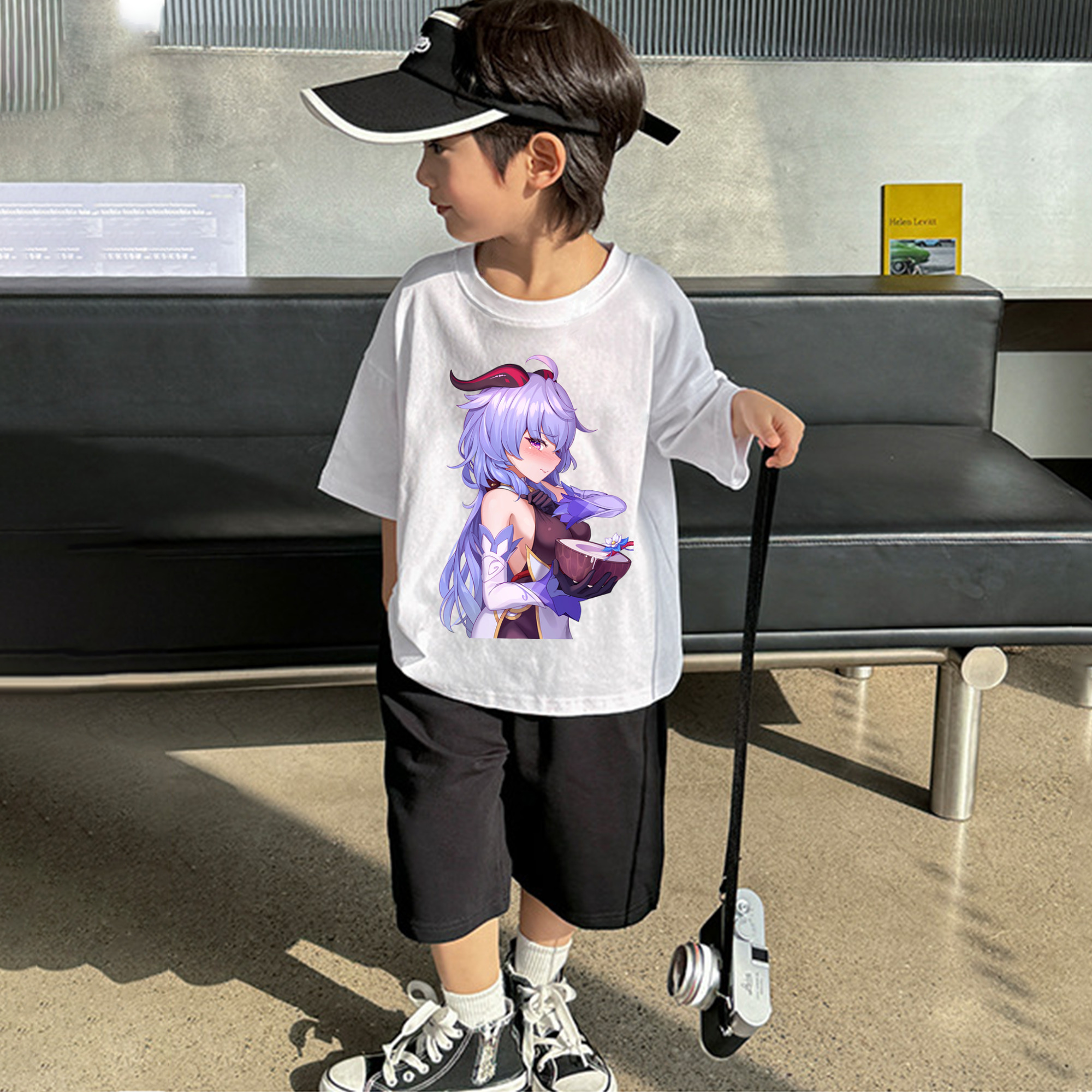 げんし神 甘雨 かんう genshin Ganyu 綿100％キッズTシャツ（フロントプリント）