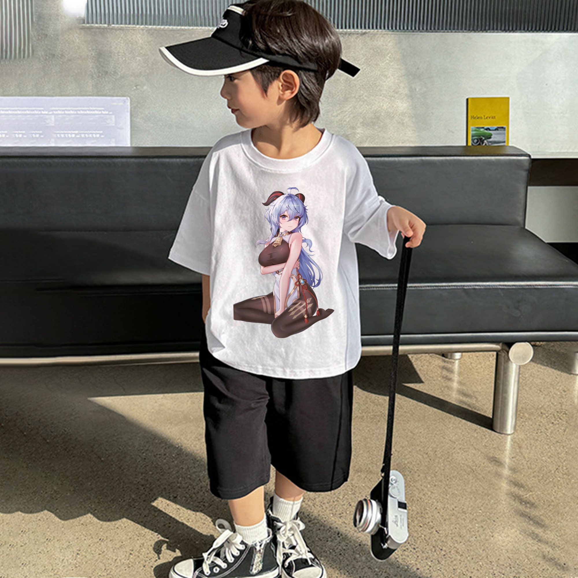 げんし神 甘雨 かんう genshin Ganyu 綿100％キッズTシャツ（フロントプリント）