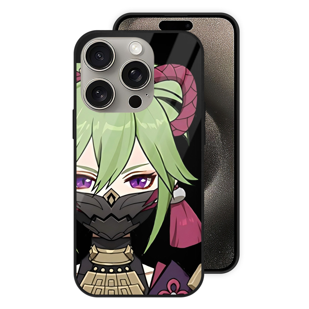 げんし神  久岐忍 くき しのぶ genshin Kuki Shinobu 【iPhone15Pro対応】スマホケース 耐衝撃＆黄変防止 背面ガラス