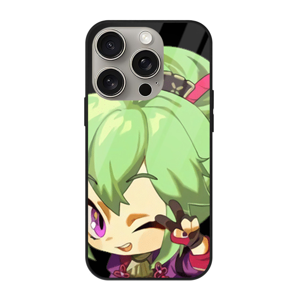 げんし神  久岐忍 くき しのぶ genshin Kuki Shinobu 【iPhone15Pro対応】スマホケース 耐衝撃＆黄変防止 背面ガラス