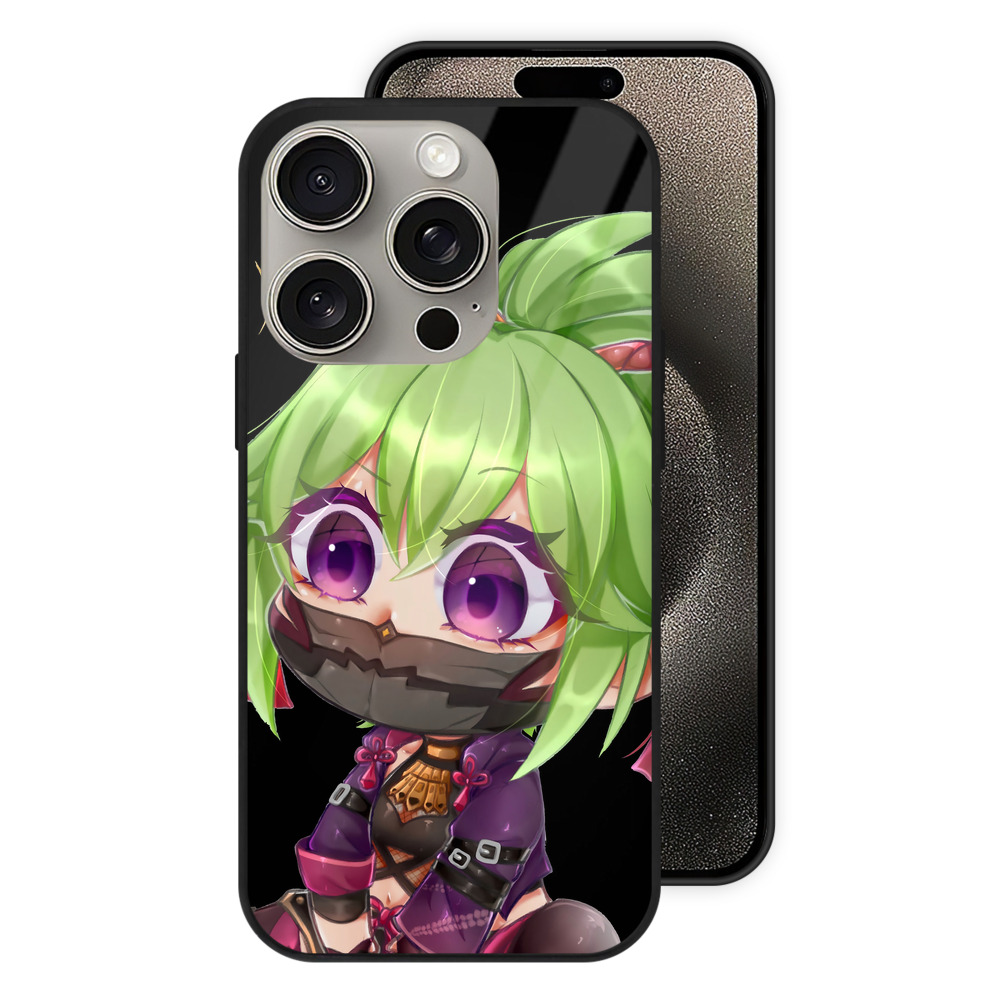 げんし神  久岐忍 くき しのぶ genshin Kuki Shinobu 【iPhone15Pro対応】スマホケース 耐衝撃＆黄変防止 背面ガラス