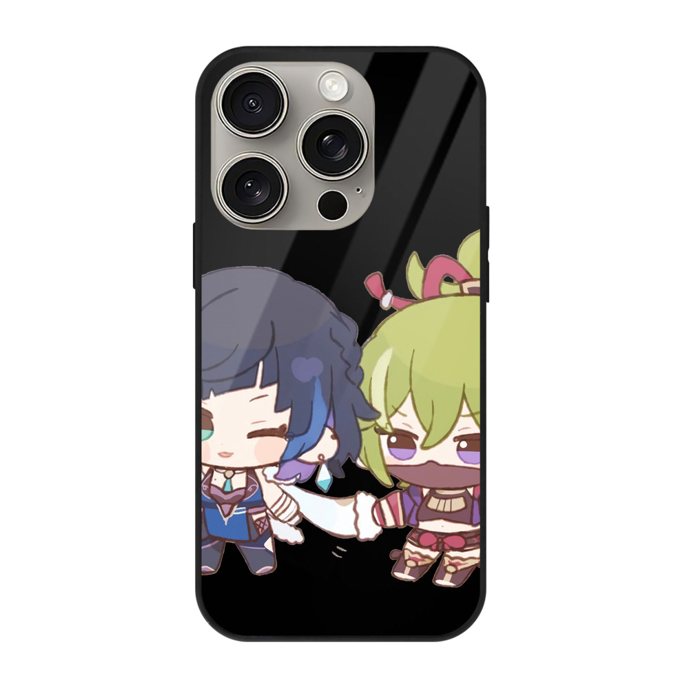 げんし神  久岐忍 くき しのぶ genshin Kuki Shinobu 【iPhone15Pro対応】スマホケース 耐衝撃＆黄変防止 背面ガラス