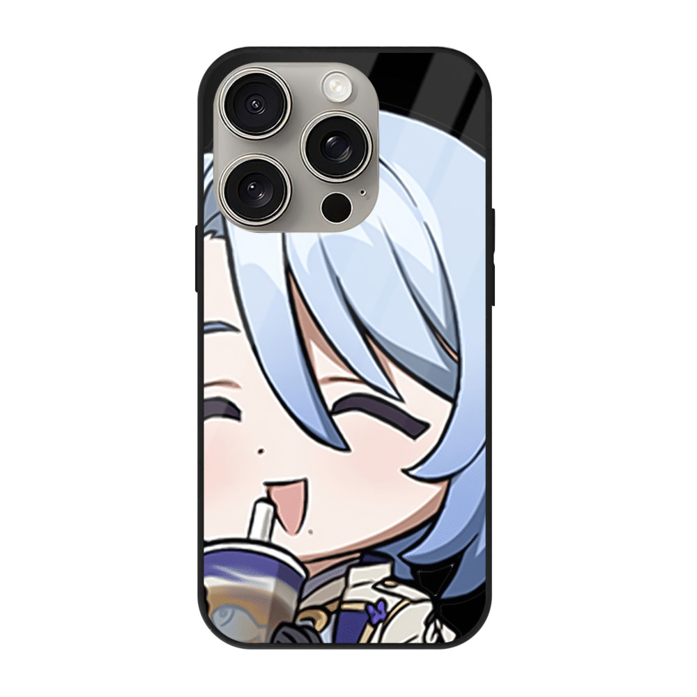 げんし神 神里綾人 かみさとあやと genshin Kamisato Ayato 【iPhone15Pro対応】スマホケース 耐衝撃＆黄変防止 背面ガラス