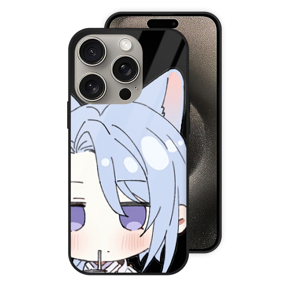 げんし神 神里綾人 かみさとあやと genshin Kamisato Ayato 【iPhone15Pro対応】スマホケース 耐衝撃＆黄変防止 背面ガラス