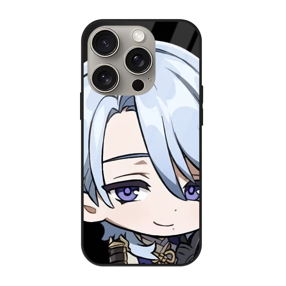 げんし神 神里綾人 かみさとあやと genshin Kamisato Ayato 【iPhone15Pro対応】スマホケース 耐衝撃＆黄変防止 背面ガラス
