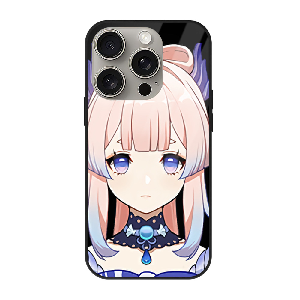 げんし神 珊瑚宮心海 サンゴノミヤ・ココミ genshin Sangonomiya Kokomi 【iPhone15Pro対応】スマホケース 耐衝撃＆黄変防止 背面ガラス