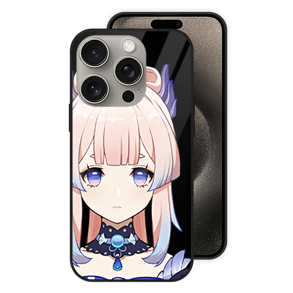 げんし神 珊瑚宮心海 サンゴノミヤ・ココミ genshin Sangonomiya Kokomi 【iPhone15Pro対応】スマホケース 耐衝撃＆黄変防止 背面ガラス