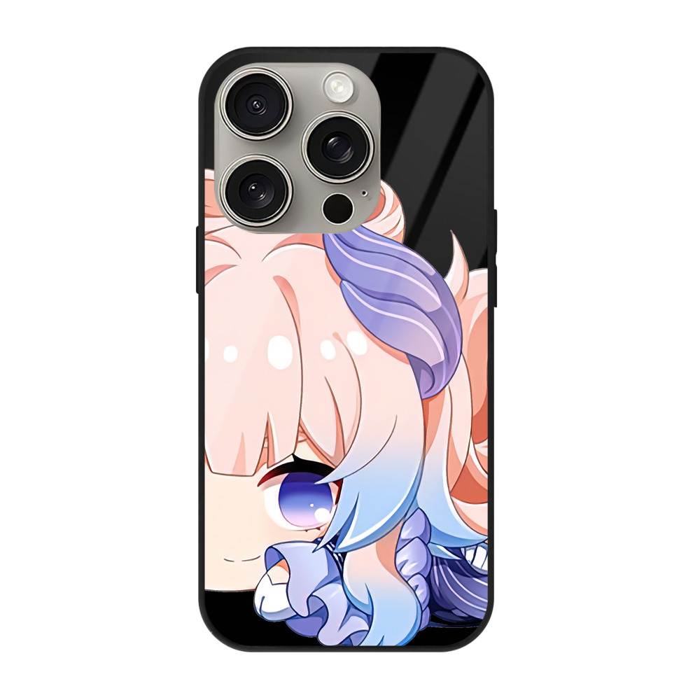 げんし神 珊瑚宮心海 サンゴノミヤ・ココミ genshin Sangonomiya Kokomi 【iPhone15Pro対応】スマホケース 耐衝撃＆黄変防止 背面ガラス
