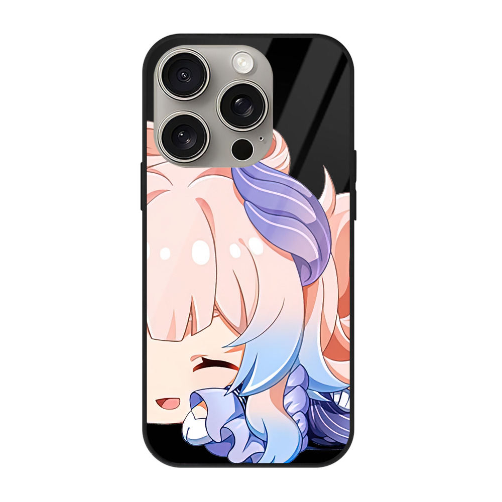 げんし神 珊瑚宮心海 サンゴノミヤ・ココミ genshin Sangonomiya Kokomi 【iPhone15Pro対応】スマホケース 耐衝撃＆黄変防止 背面ガラス