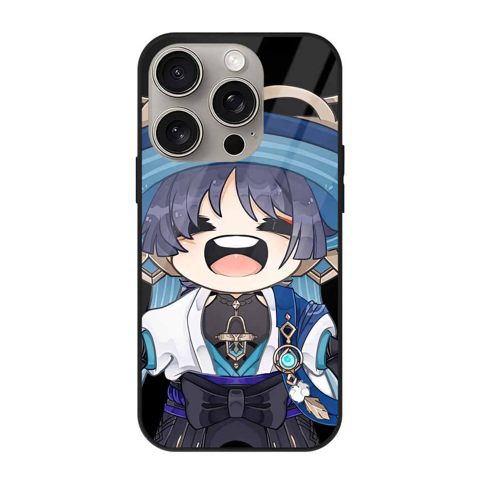 げんし神 さんペい genshin Sanpei 【iPhone15Pro対応】スマホケース 耐衝撃＆黄変防止 背面ガラス