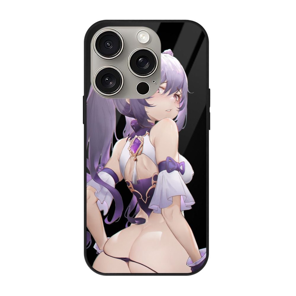 げんし神 刻晴 こくせい genshin Kokusei 【iPhone15Pro対応】スマホケース 耐衝撃＆黄変防止 背面ガラス