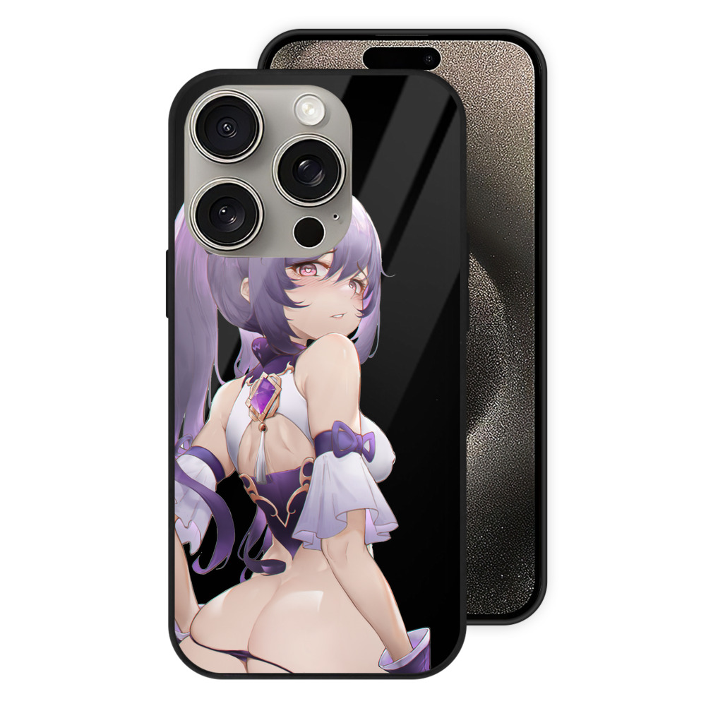 げんし神 刻晴 こくせい genshin Kokusei 【iPhone15Pro対応】スマホケース 耐衝撃＆黄変防止 背面ガラス