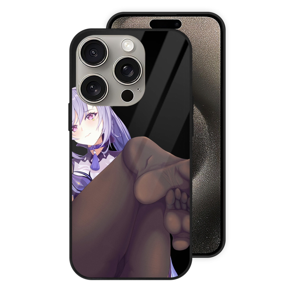 げんし神 刻晴 こくせい genshin Kokusei 【iPhone15Pro対応】スマホケース 耐衝撃＆黄変防止 背面ガラス