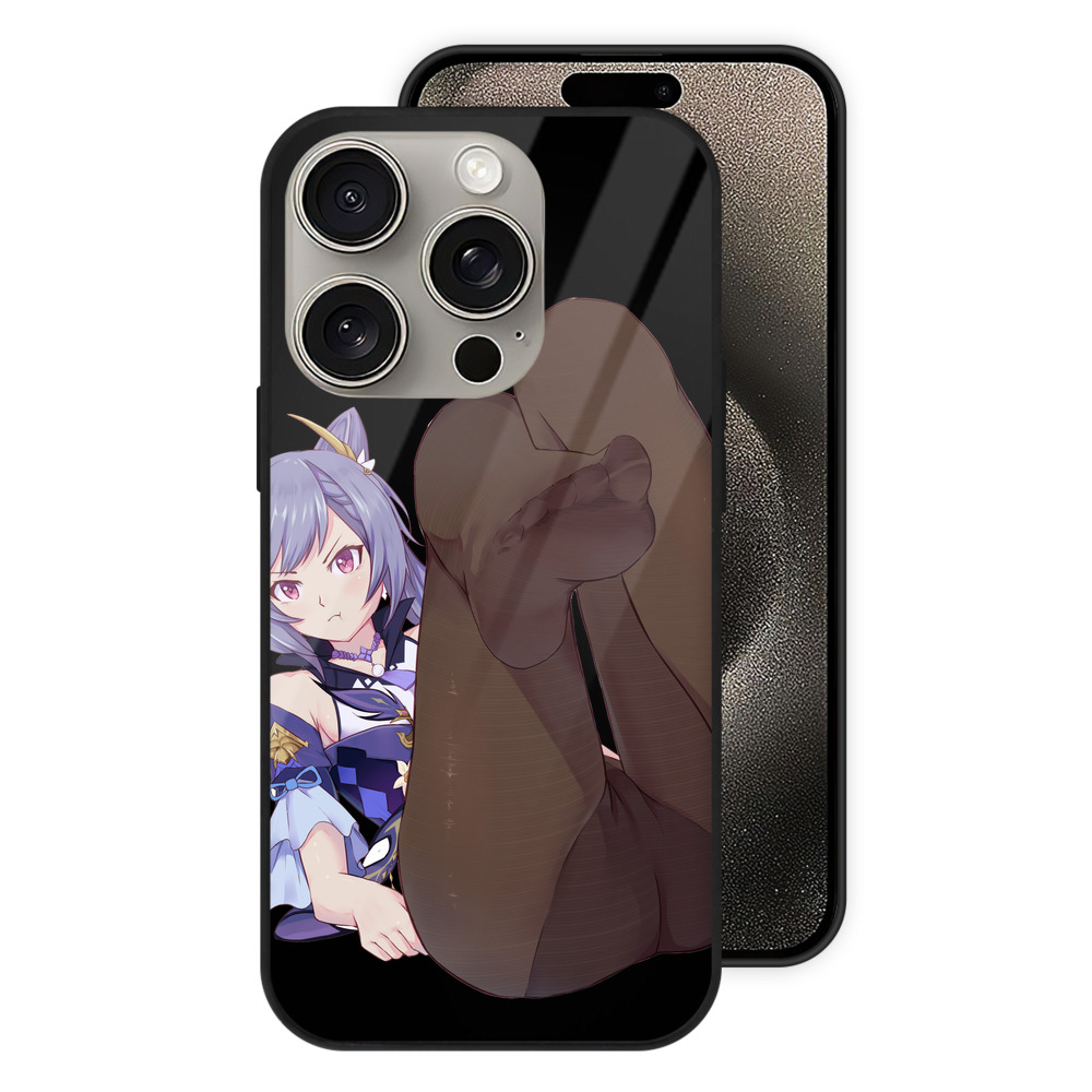 げんし神 刻晴 こくせい genshin Kokusei 【iPhone15Pro対応】スマホケース 耐衝撃＆黄変防止 背面ガラス