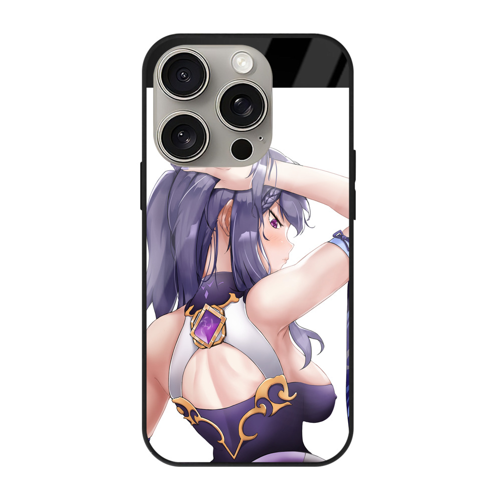 げんし神 刻晴 こくせい genshin Kokusei 【iPhone15Pro対応】スマホケース 耐衝撃＆黄変防止 背面ガラス