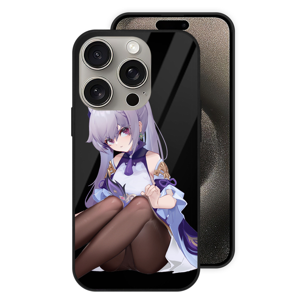 げんし神 刻晴 こくせい genshin Kokusei 【iPhone15Pro対応】スマホケース 耐衝撃＆黄変防止 背面ガラス