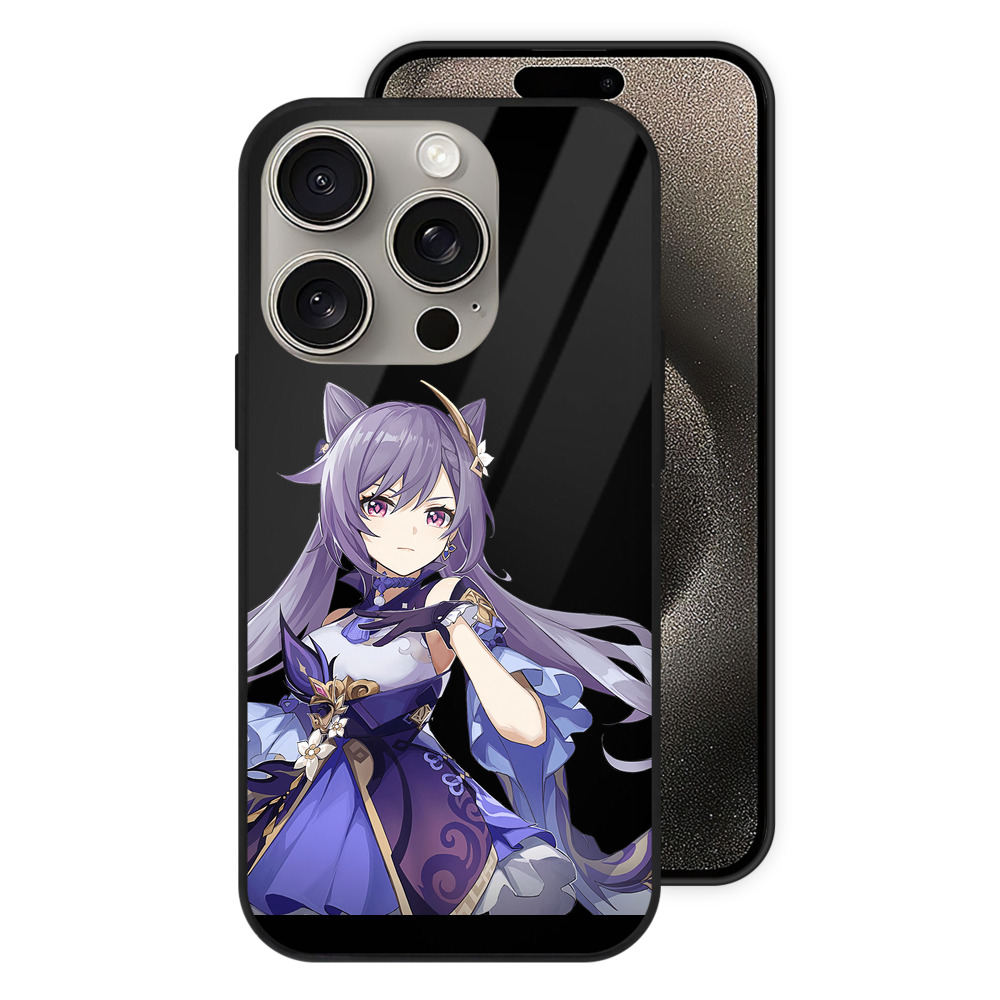 げんし神 刻晴 こくせい genshin Kokusei 【iPhone15Pro対応】スマホケース 耐衝撃＆黄変防止 背面ガラス