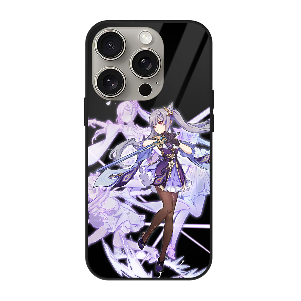 げんし神 刻晴 こくせい genshin Kokusei 【iPhone15Pro対応】スマホケース 耐衝撃＆黄変防止 背面ガラス