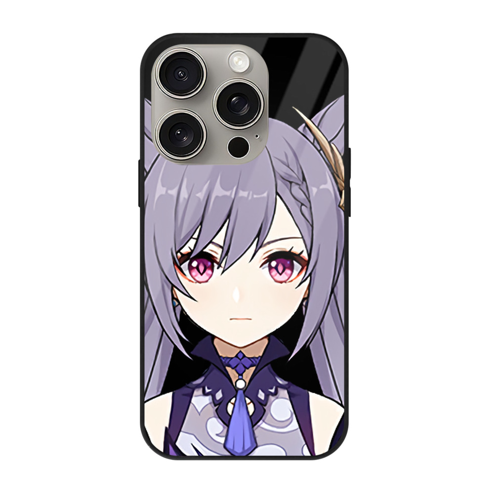 げんし神 刻晴 こくせい genshin Kokusei 【iPhone15Pro対応】スマホケース 耐衝撃＆黄変防止 背面ガラス