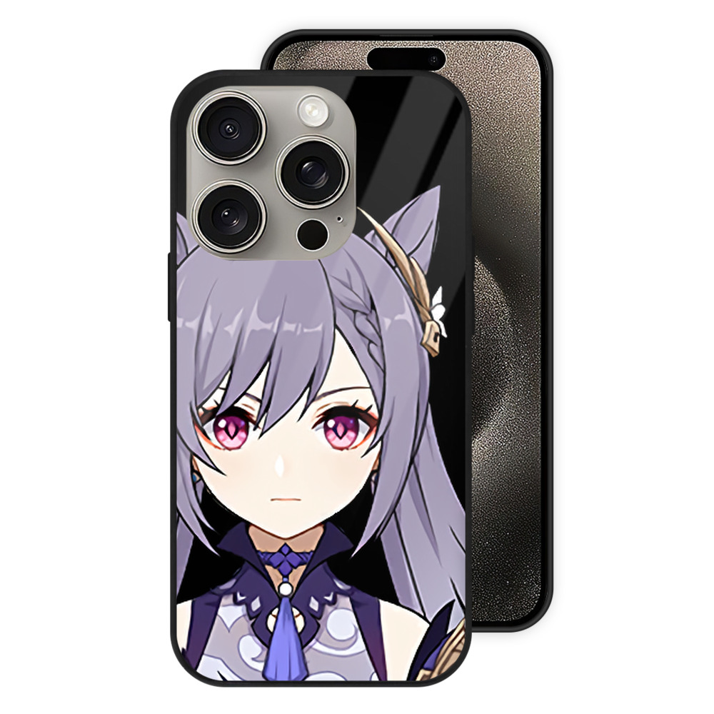 げんし神 刻晴 こくせい genshin Kokusei 【iPhone15Pro対応】スマホケース 耐衝撃＆黄変防止 背面ガラス