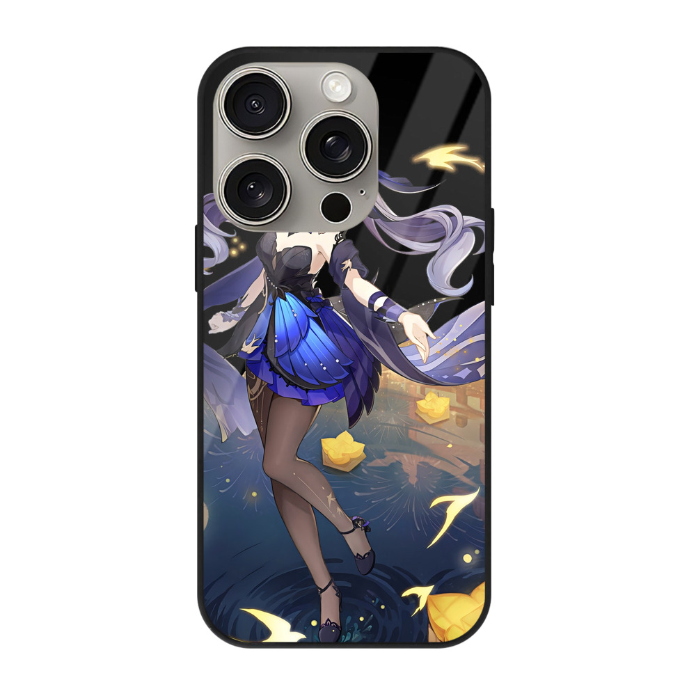 げんし神 刻晴 こくせい genshin Kokusei 【iPhone15Pro対応】スマホケース 耐衝撃＆黄変防止 背面ガラス
