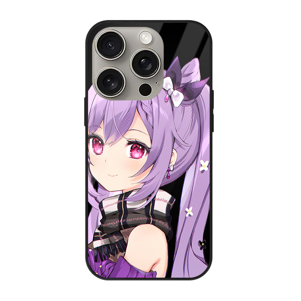 げんし神 刻晴 こくせい genshin Kokusei 【iPhone15Pro対応】スマホケース 耐衝撃＆黄変防止 背面ガラス