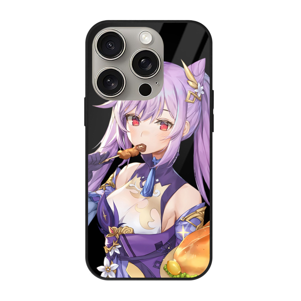 げんし神 刻晴 こくせい genshin Kokusei 【iPhone15Pro対応】スマホケース 耐衝撃＆黄変防止 背面ガラス