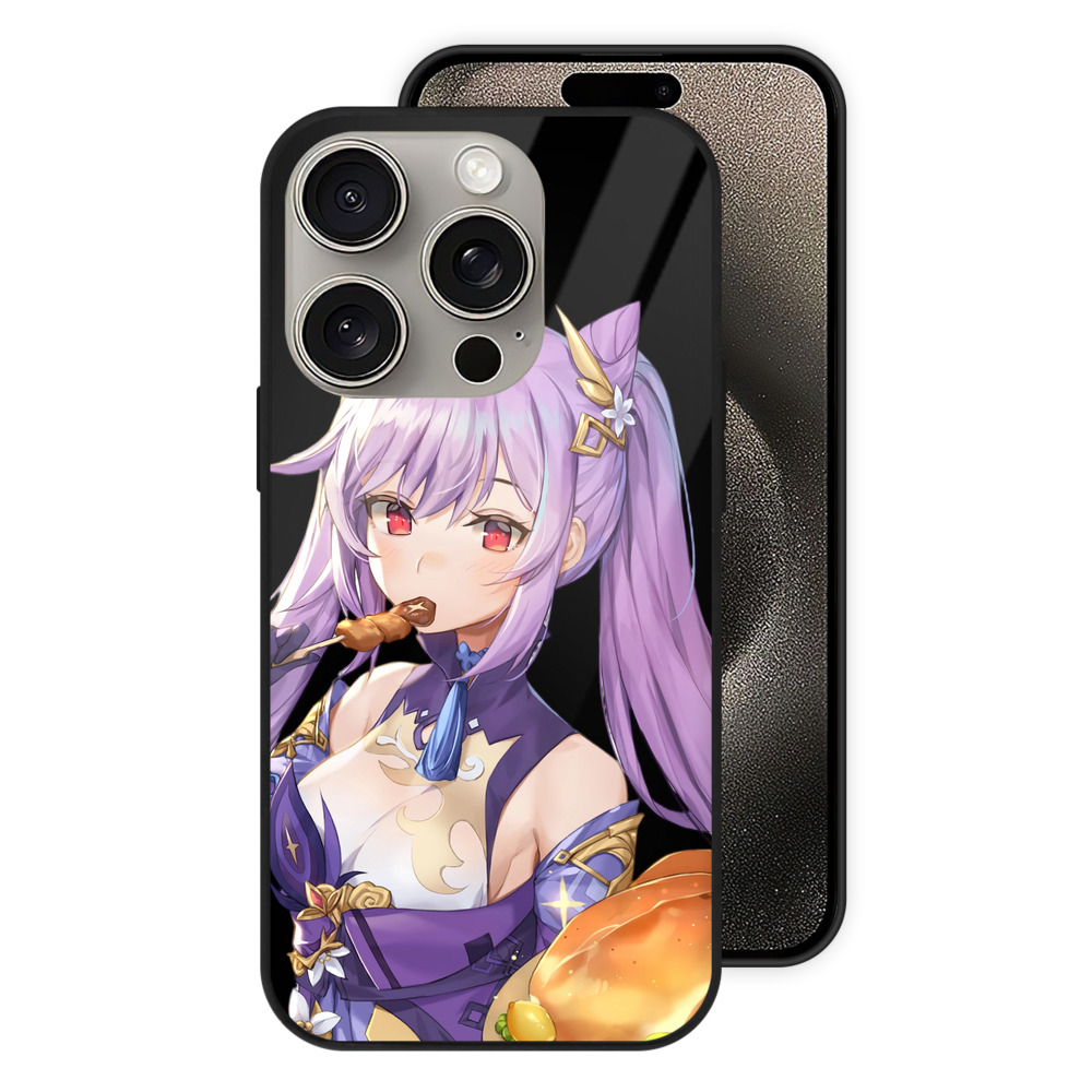 げんし神 刻晴 こくせい genshin Kokusei 【iPhone15Pro対応】スマホケース 耐衝撃＆黄変防止 背面ガラス