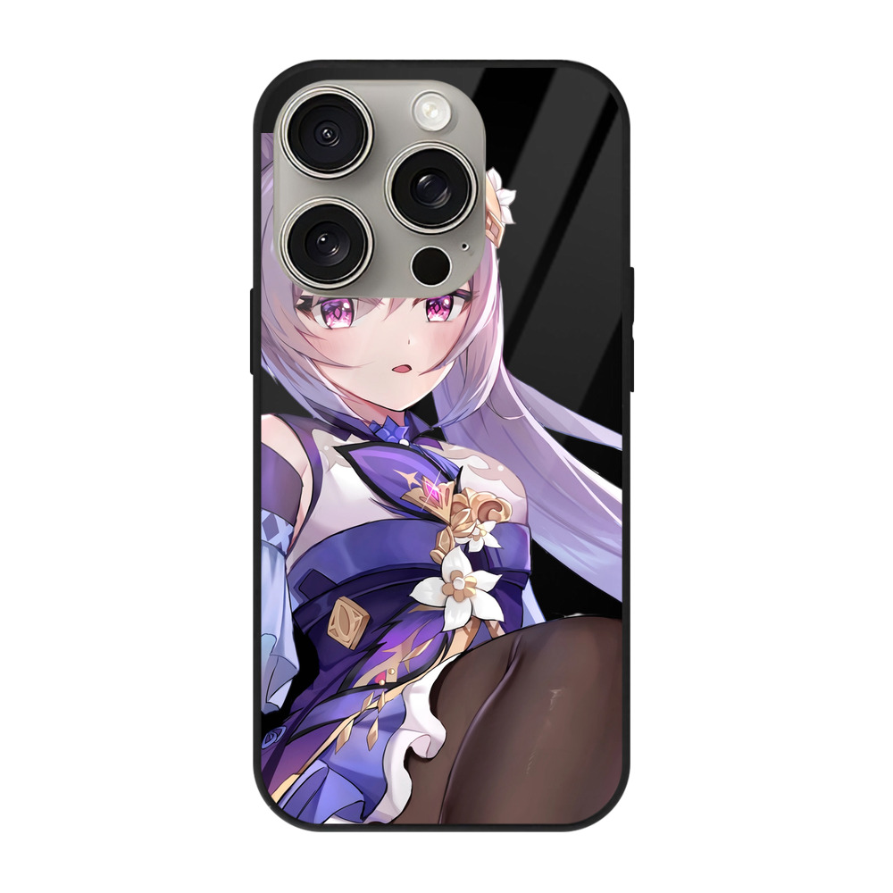 げんし神 刻晴 こくせい genshin Kokusei 【iPhone15Pro対応】スマホケース 耐衝撃＆黄変防止 背面ガラス