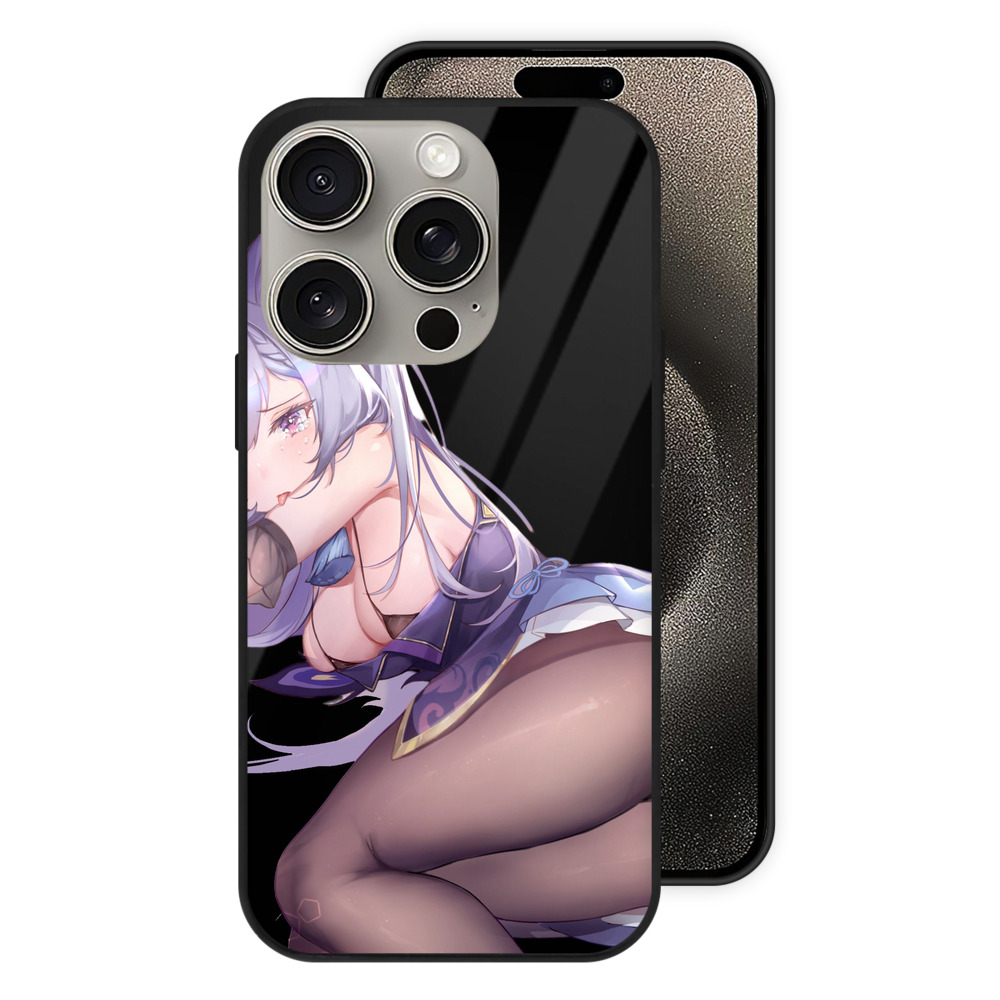 げんし神 刻晴 こくせい genshin Kokusei 【iPhone15Pro対応】スマホケース 耐衝撃＆黄変防止 背面ガラス