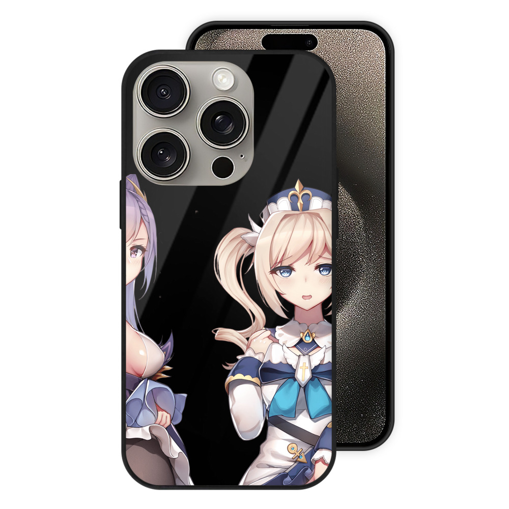 げんし神 刻晴 こくせい genshin Kokusei 【iPhone15Pro対応】スマホケース 耐衝撃＆黄変防止 背面ガラス