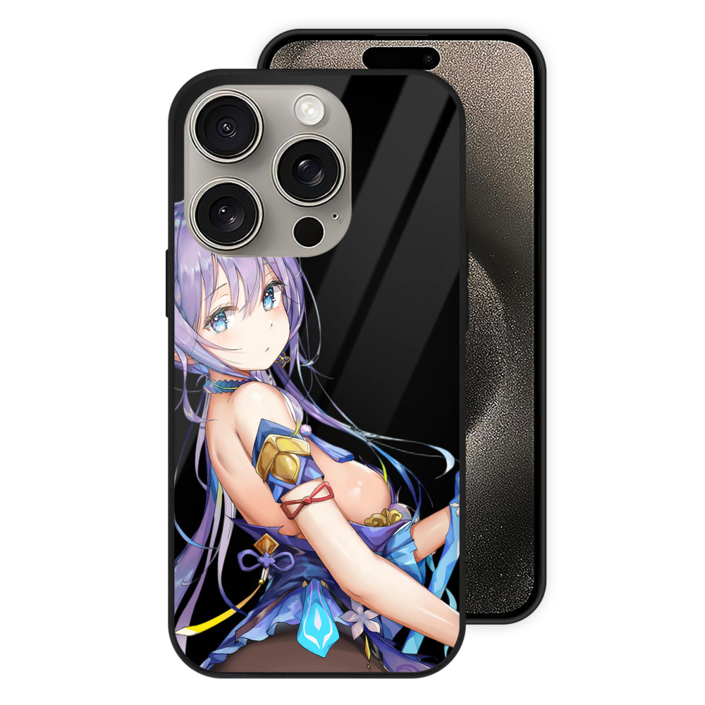 げんし神 刻晴 こくせい genshin Kokusei 【iPhone15Pro対応】スマホケース 耐衝撃＆黄変防止 背面ガラス