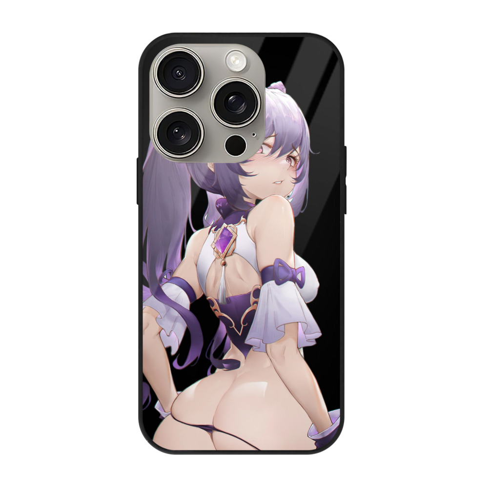 げんし神 刻晴 こくせい genshin Kokusei 【iPhone15Pro対応】スマホケース 耐衝撃＆黄変防止 背面ガラス