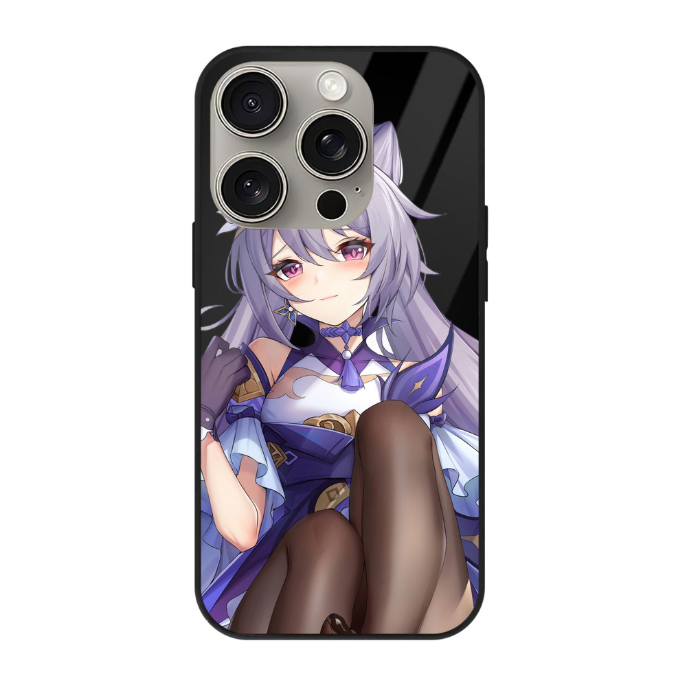 げんし神 刻晴 こくせい genshin Kokusei 【iPhone15Pro対応】スマホケース 耐衝撃＆黄変防止 背面ガラス
