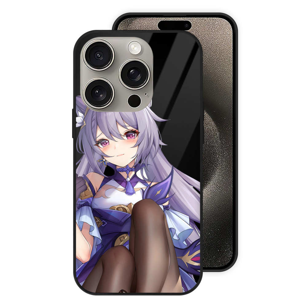 げんし神 刻晴 こくせい genshin Kokusei 【iPhone15Pro対応】スマホケース 耐衝撃＆黄変防止 背面ガラス