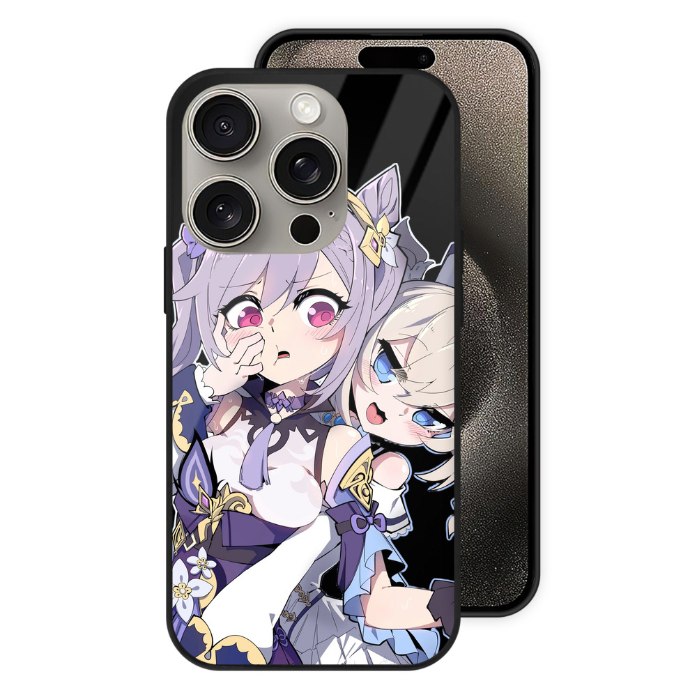 げんし神 刻晴 こくせい genshin Kokusei 【iPhone15Pro対応】スマホケース 耐衝撃＆黄変防止 背面ガラス