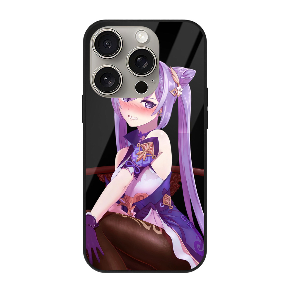 げんし神 刻晴 こくせい genshin Kokusei 【iPhone15Pro対応】スマホケース 耐衝撃＆黄変防止 背面ガラス